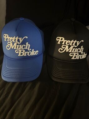 Pretty Much Broke Trucker Hat by Apthcry.Black worn few times,blue once. LikeNew